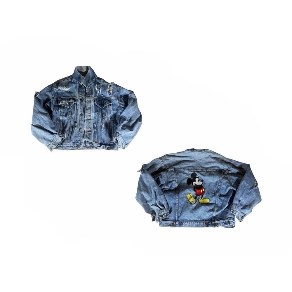 VINTAGE Mickey & Co. Denim Jacket Adult Small Mickey Stitched 1990s Womens